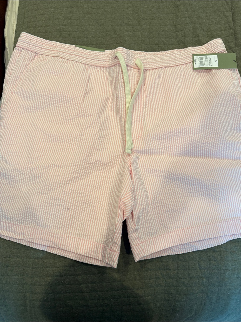 Goodfellow & Co Pink Seersucker Drawstring Athletic Shorts